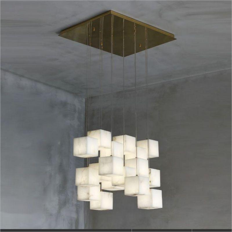 Kybos Alabaster Chandelier Light by Bling Lighting Studio