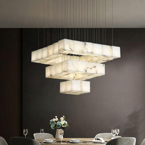 Kybos Alabaster Chandelier Light by Bling Lighting Studio