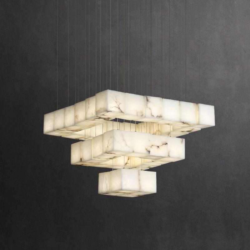 Kybos Alabaster Chandelier Light by Bling Lighting Studio