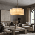 Valmont Alabaster Round Chandelier 39" by Bling Lighting Studio