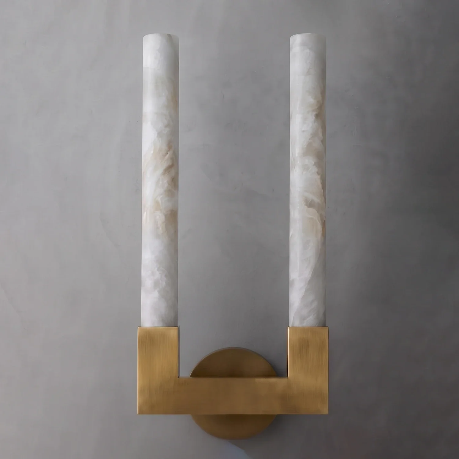 Linear Cylindrical Alabaster Wall Sconce