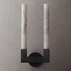 Linear Cylindrical Alabaster Wall Sconce