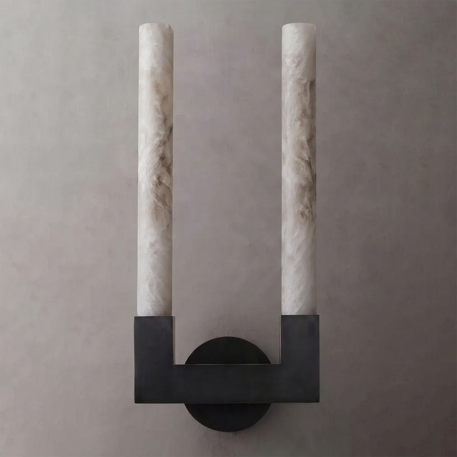 Linear Cylindrical Alabaster Wall Sconce