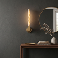 Linear Cylindrical Alabaster Wall Sconce