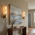 Linear Cylindrical Alabaster Wall Sconce