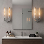 Linear Cylindrical Alabaster Wall Sconce