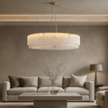Stuart 39" Alabaster & Crystal Round Chandelier by Bling Lighting Studio