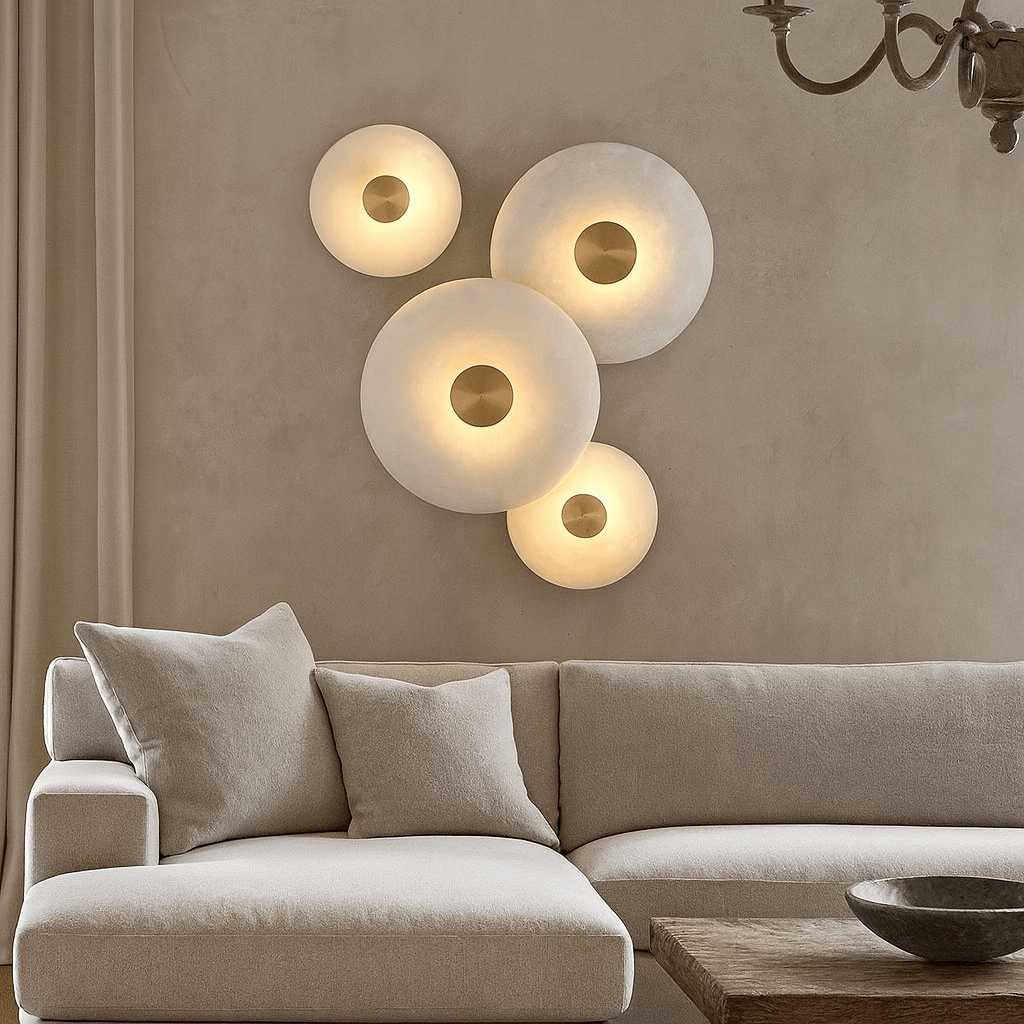 Solena Alabaster Disc Wall Sconce