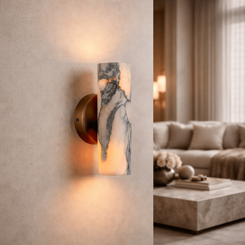 Moonshade Alabaster Wall Sconce detail view