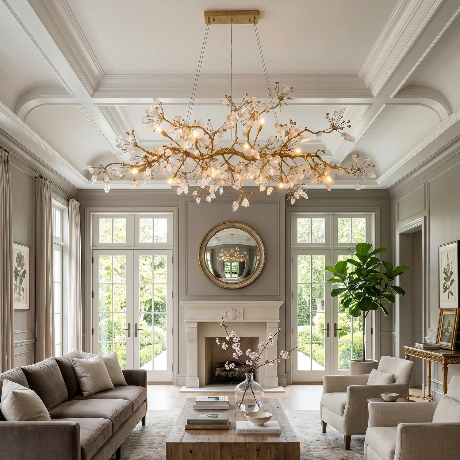 Luxury Glass Bloom Branch Chandelier
