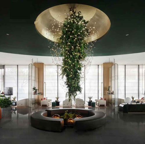 Lucia: Artifical Tree Chandelier - Entryway Chandelier - Foyer Light Fixtures