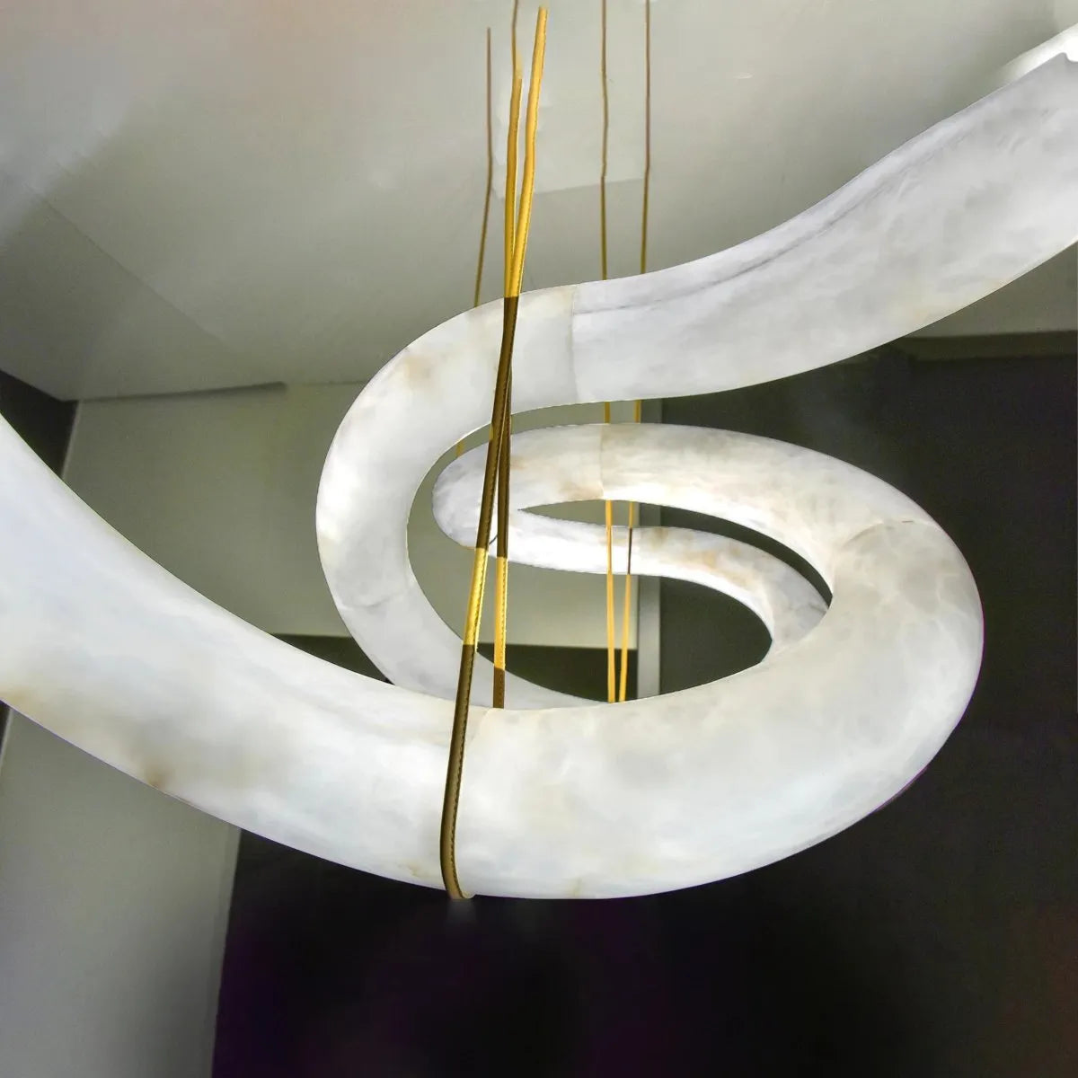 Glacera Designer Inspired Alabaster Chandelier Light For Living Room 35'' 55'' 56'' 70'' 96''W by Bling Lighting Studio