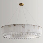 Stuart 39" Alabaster & Crystal Round Chandelier product image