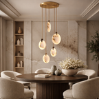 Moonshade 5-Light Alabaster Chandelier by Bling Lighting Studio
