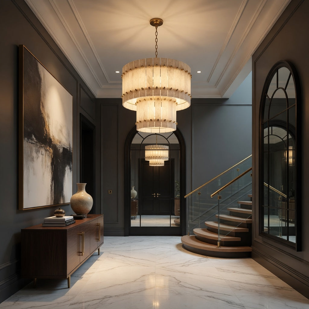 Valmont 2-Tier Alabaster Chandelier 23" additional product view