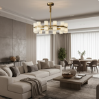 Lunara Alabaster Chandelier material and finish detail