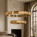 Hampton 2-Tier Modern Alabaster Chandelier by Bling Lighting Studio
