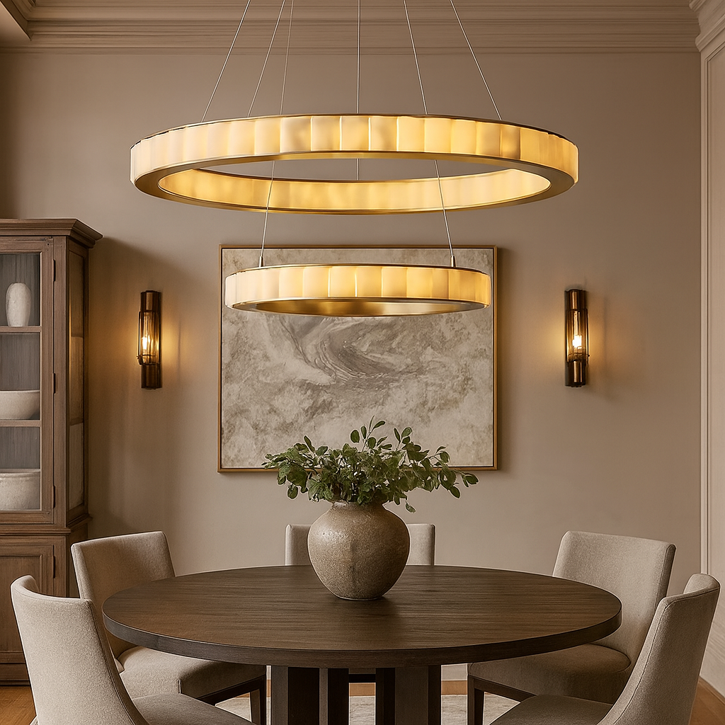Hampton 2-Tier Modern Alabaster Chandelier additional product view