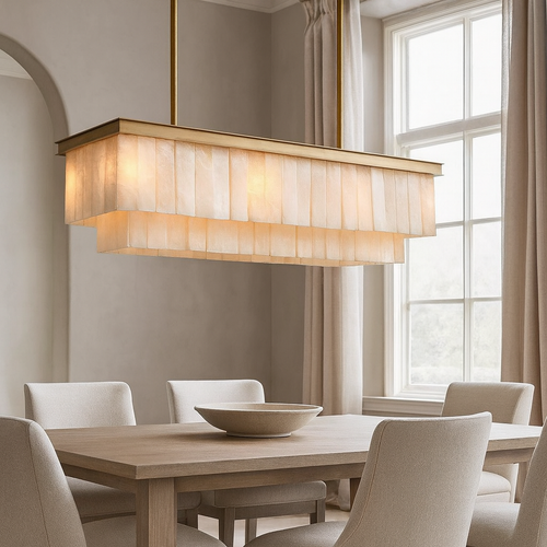 Windsor Linear Alabaster Dining Chandelier