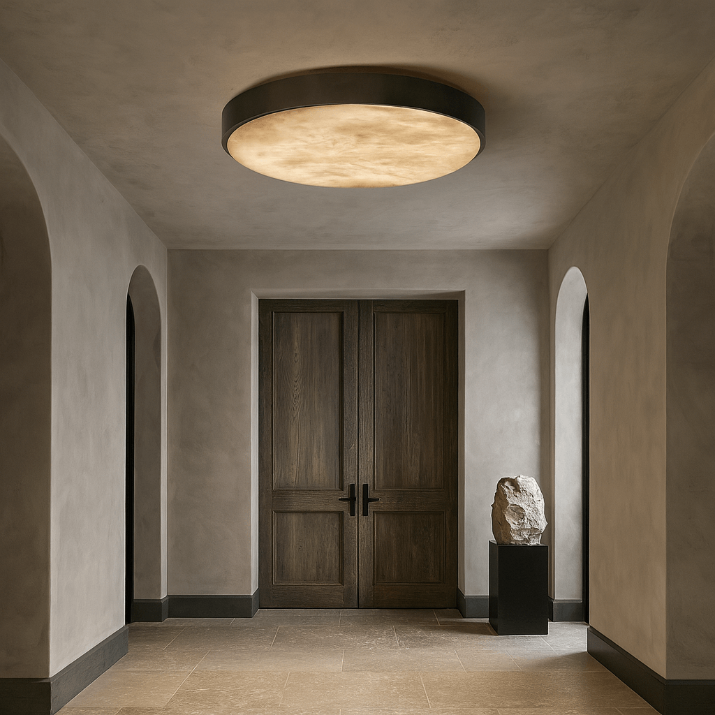 Laurel Alabaster Flush Mount lighting fixture by Bling Lighting Studio