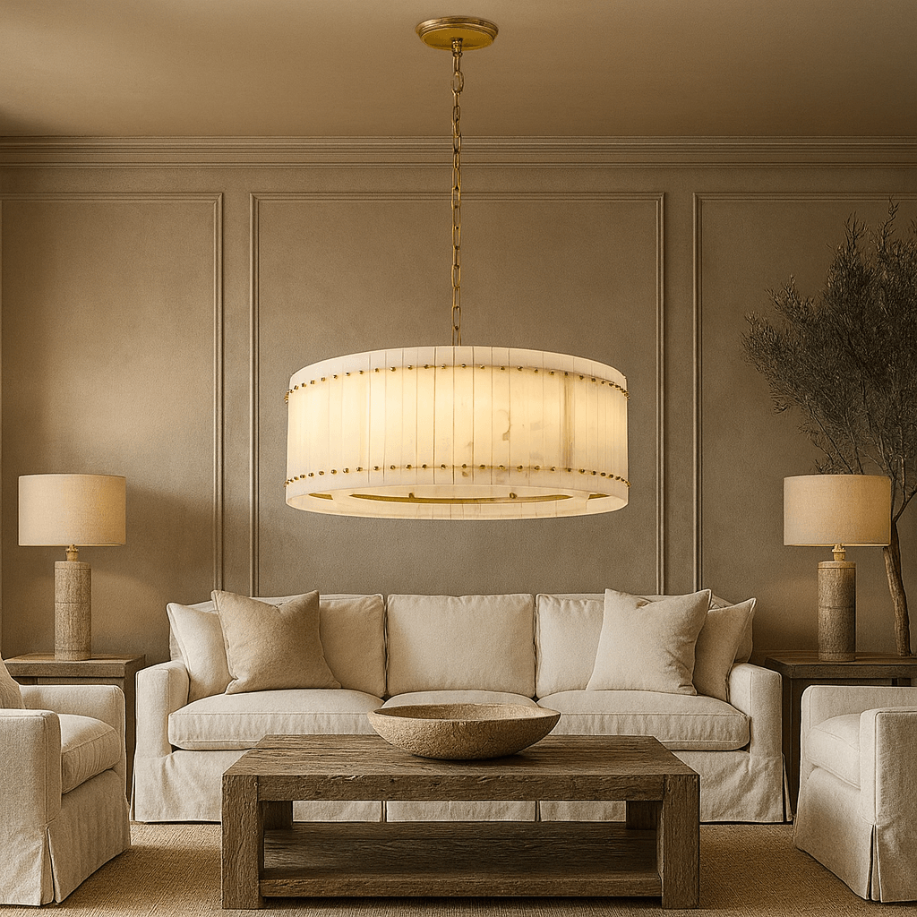 Valmont Alabaster Round Chandelier 31"