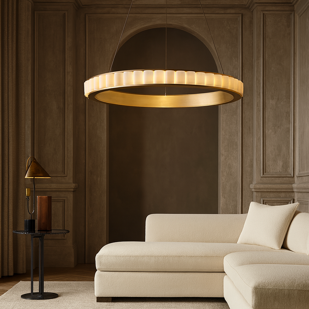 Hampton Alabaster Chandelier by Bling Lighting Studio