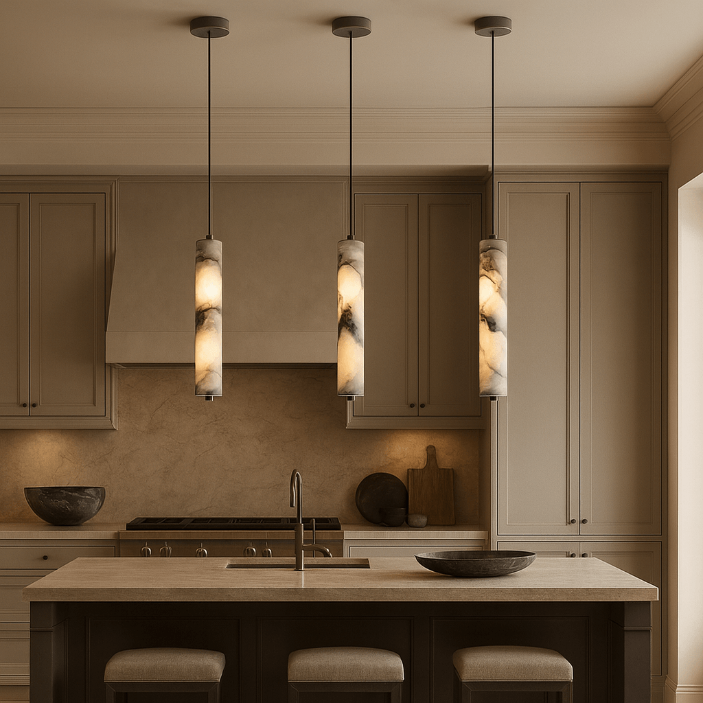 Valmont Alabaster Pendant Light by Bling Lighting Studio