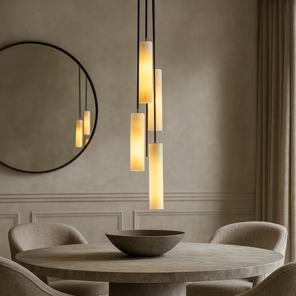 Linea Alabaster Pendant chandelier by Bling Lighting Studio