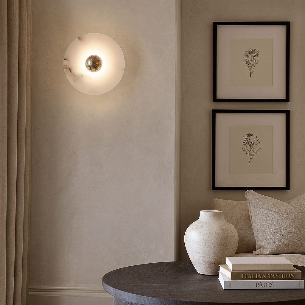 Moonshade Alabaster Disc Wall Sconce product image