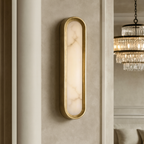 Solari Alabaster Brass Sconce detail view