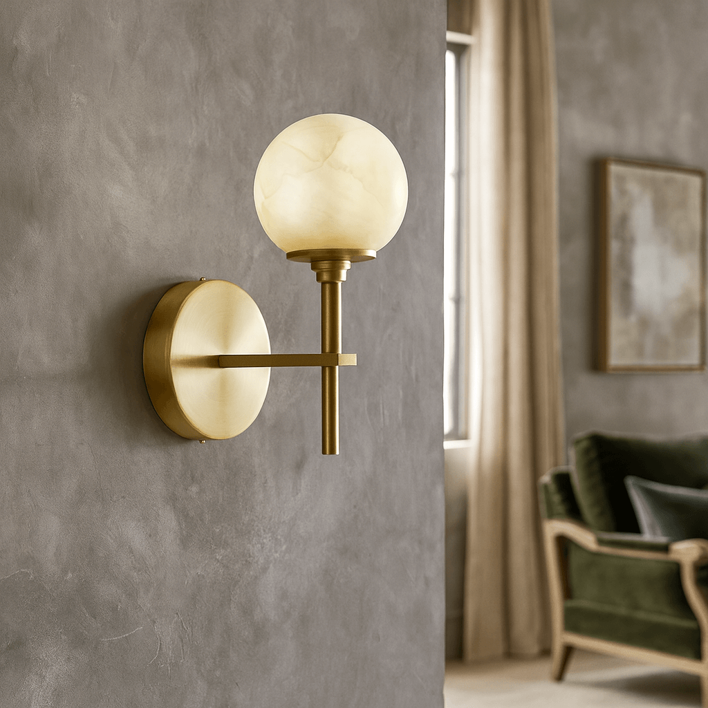 Aria Copper & Alabaster Wall Sconce