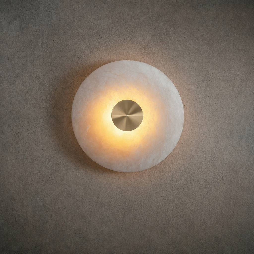 Solena Alabaster Disc Wall Sconce