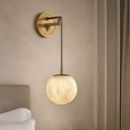 Horrin Alabaster Ball Wall Sconce by Bling Lighting Studio