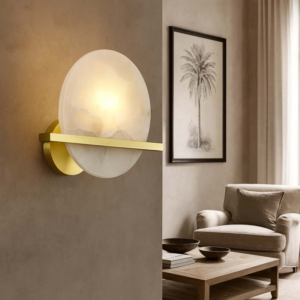 Elara Natural Alabaster Wall Sconce