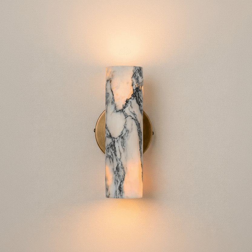 Moonshade Alabaster Wall Sconce material and finish detail