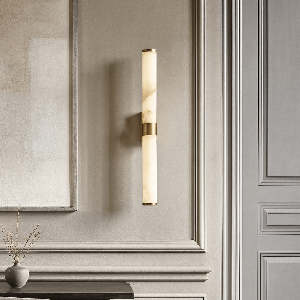 Altura 27" Alabaster & Copper Wall Sconce