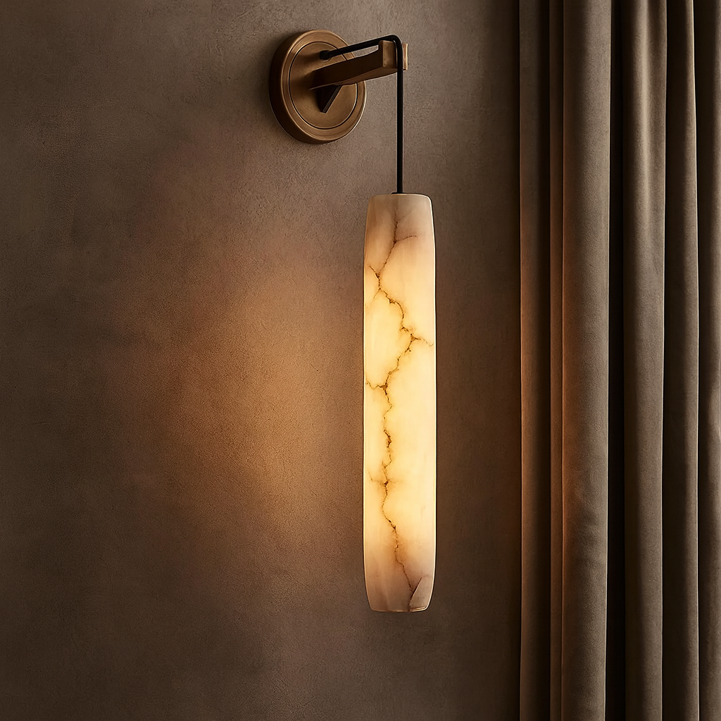 Moonshade Alabaster Pendant Wall Sconce