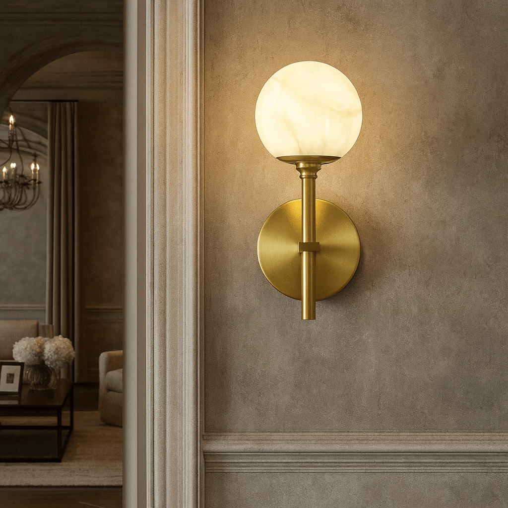 Aria Copper & Alabaster Wall Sconce