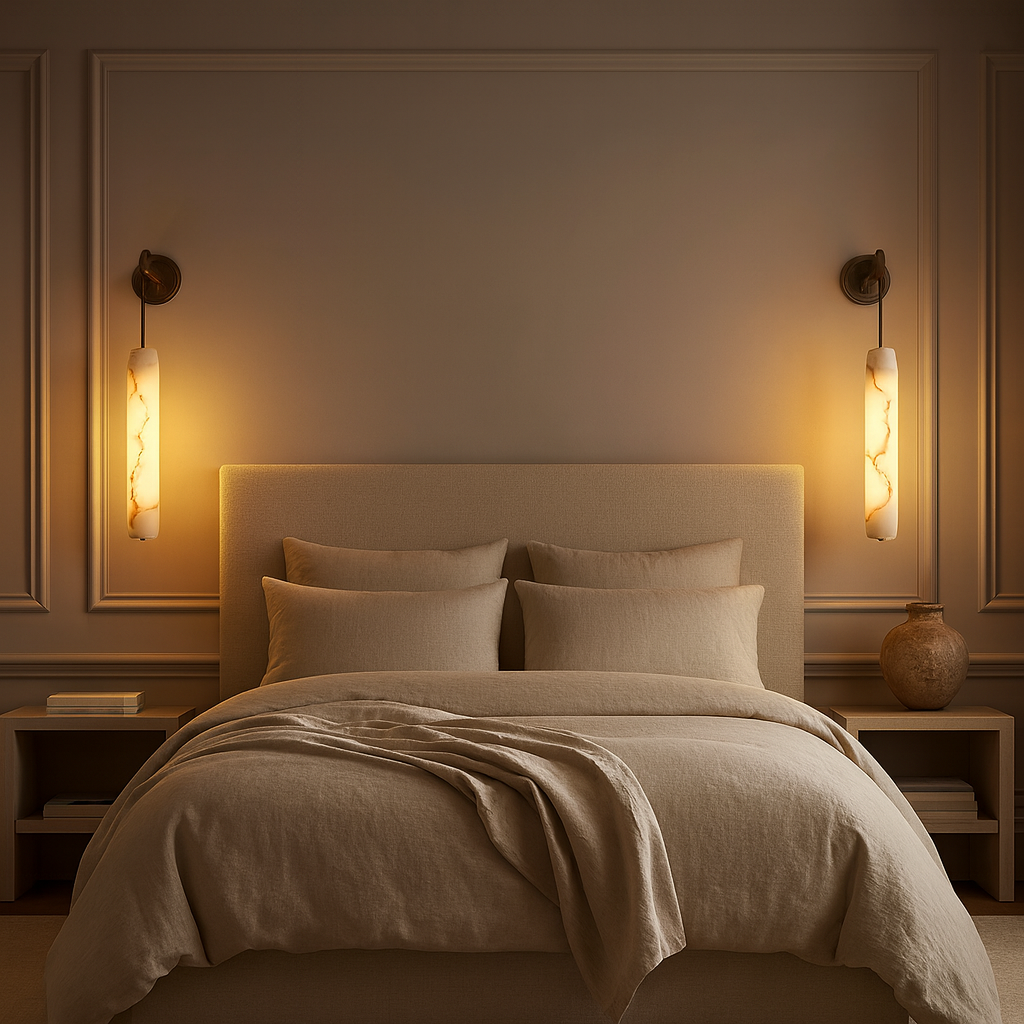 Moonshade Alabaster Pendant Wall Sconce
