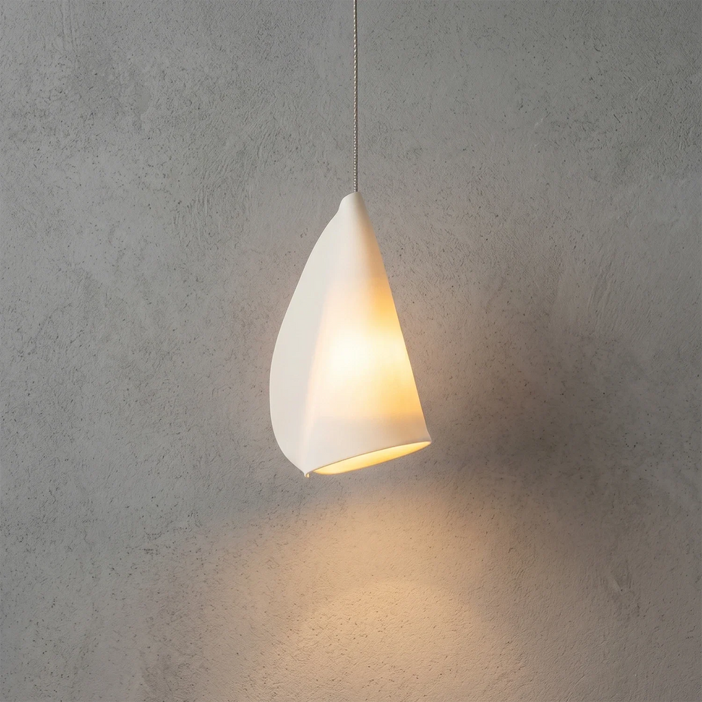 Modern Handmade Porcelain Petal Pendant Light