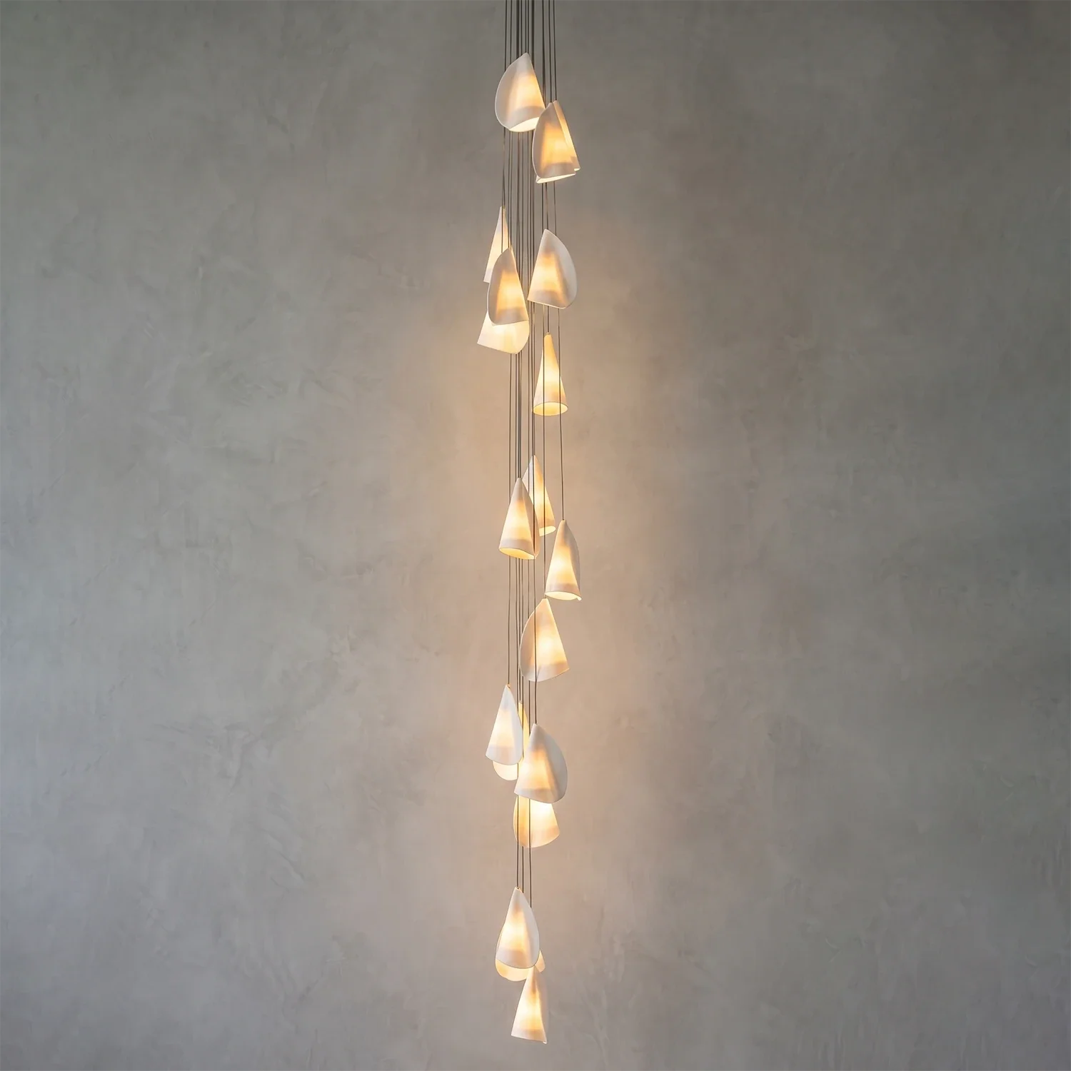 Modern Handmade Porcelain Petal Pendant Light