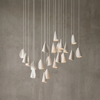 Modern Handmade Porcelain Petal Pendant Light