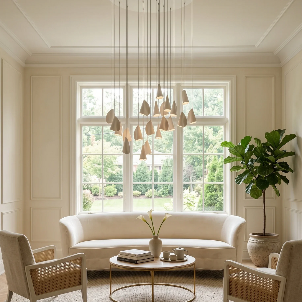 Modern Handmade Porcelain Petal Pendant Light