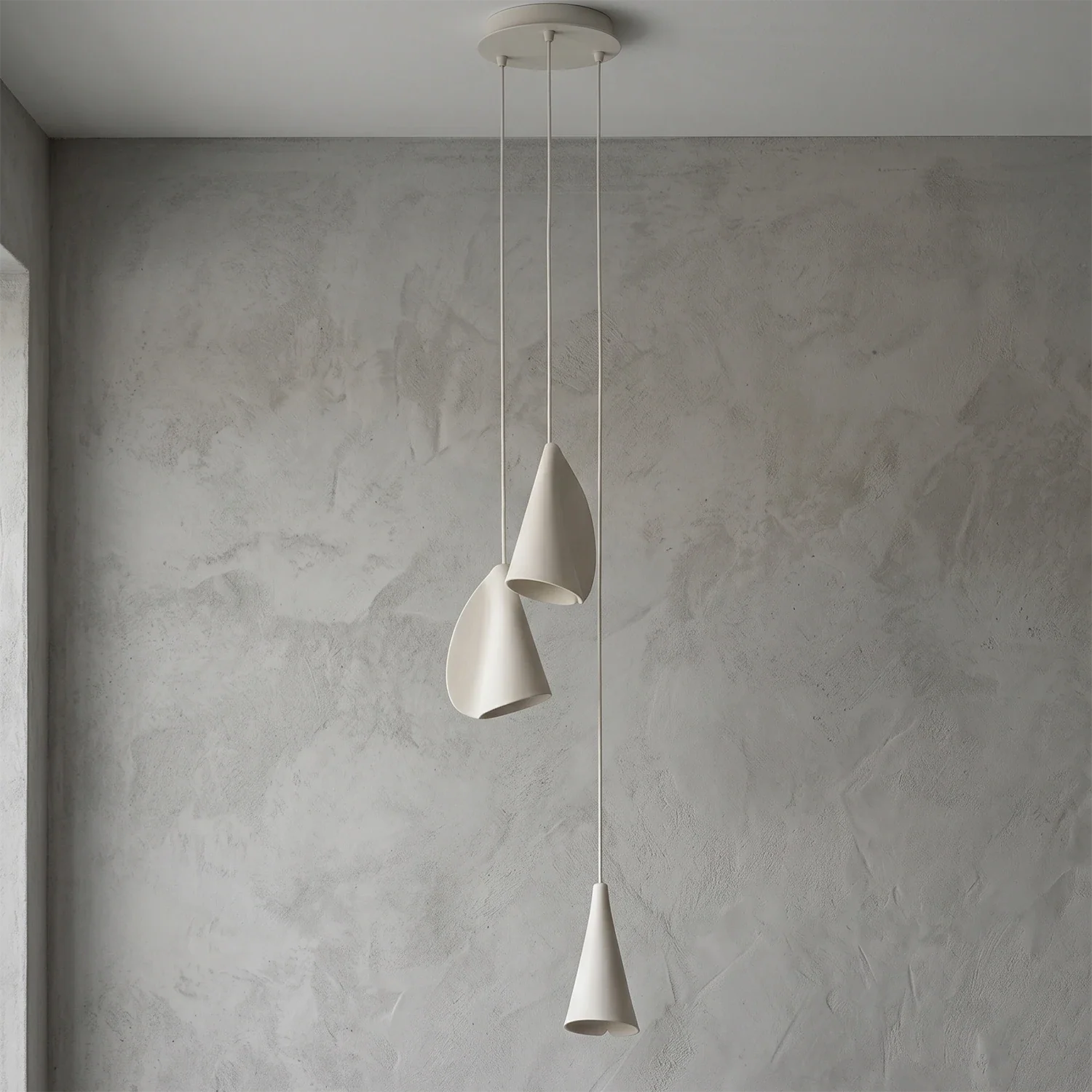 Modern Handmade Porcelain Petal Pendant Light