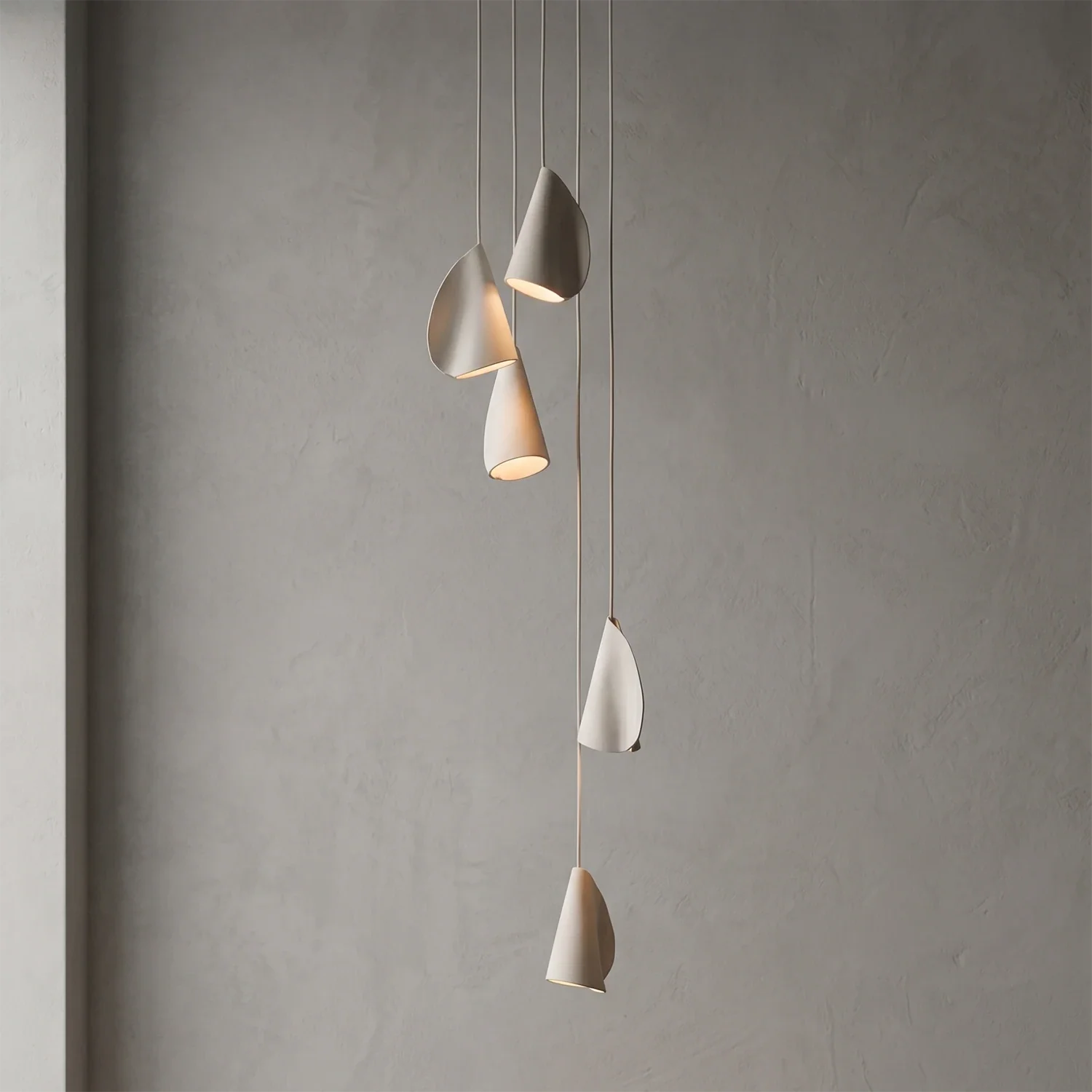 Modern Handmade Porcelain Petal Pendant Light