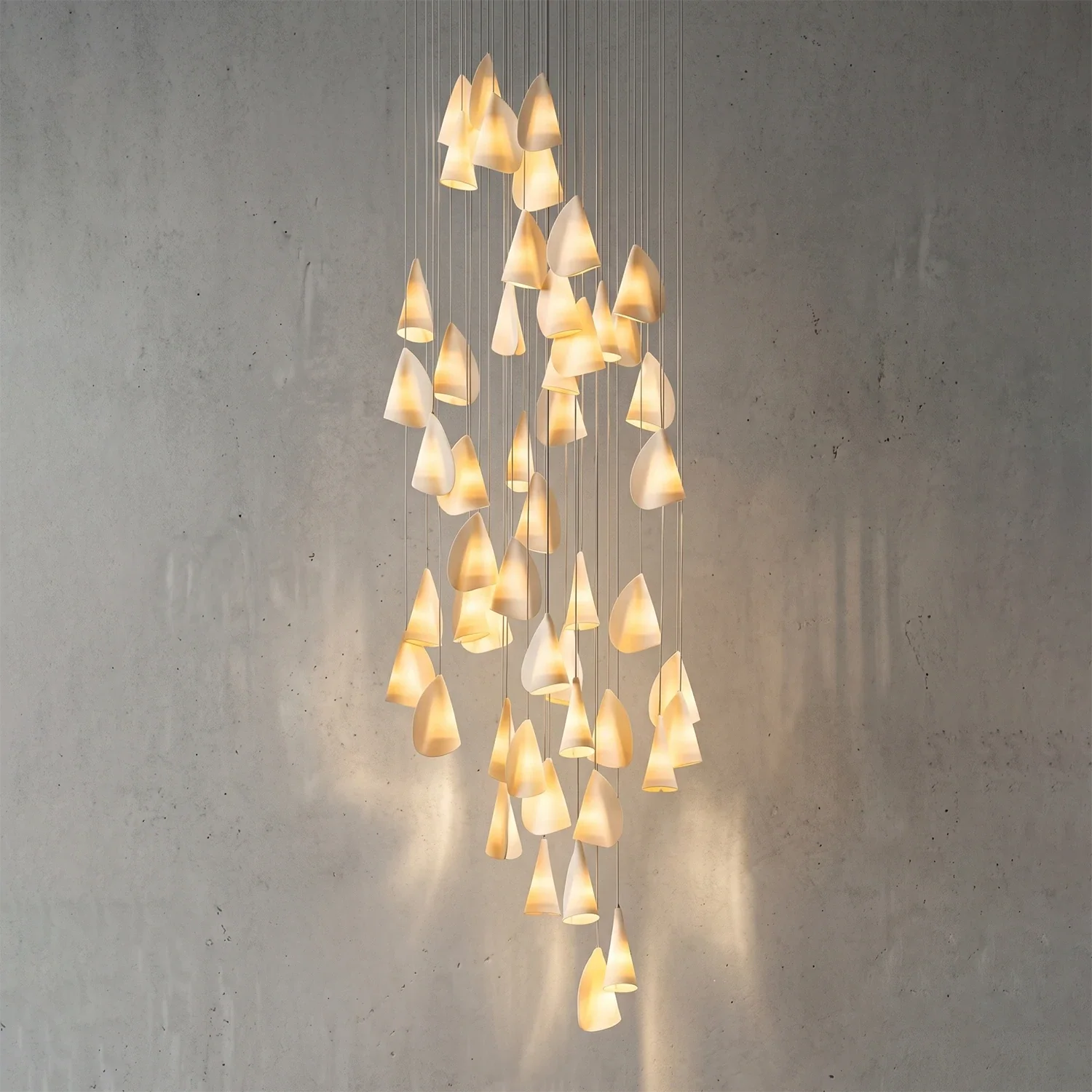 Modern Handmade Porcelain Petal Pendant Light