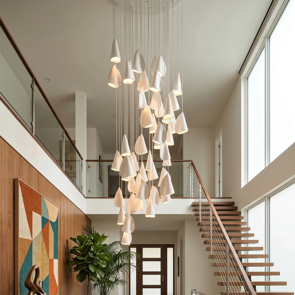 Modern Handmade Porcelain Petal Pendant Light