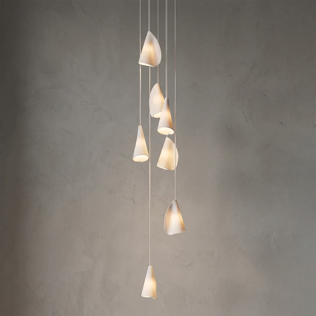 Modern Handmade Porcelain Petal Pendant Light