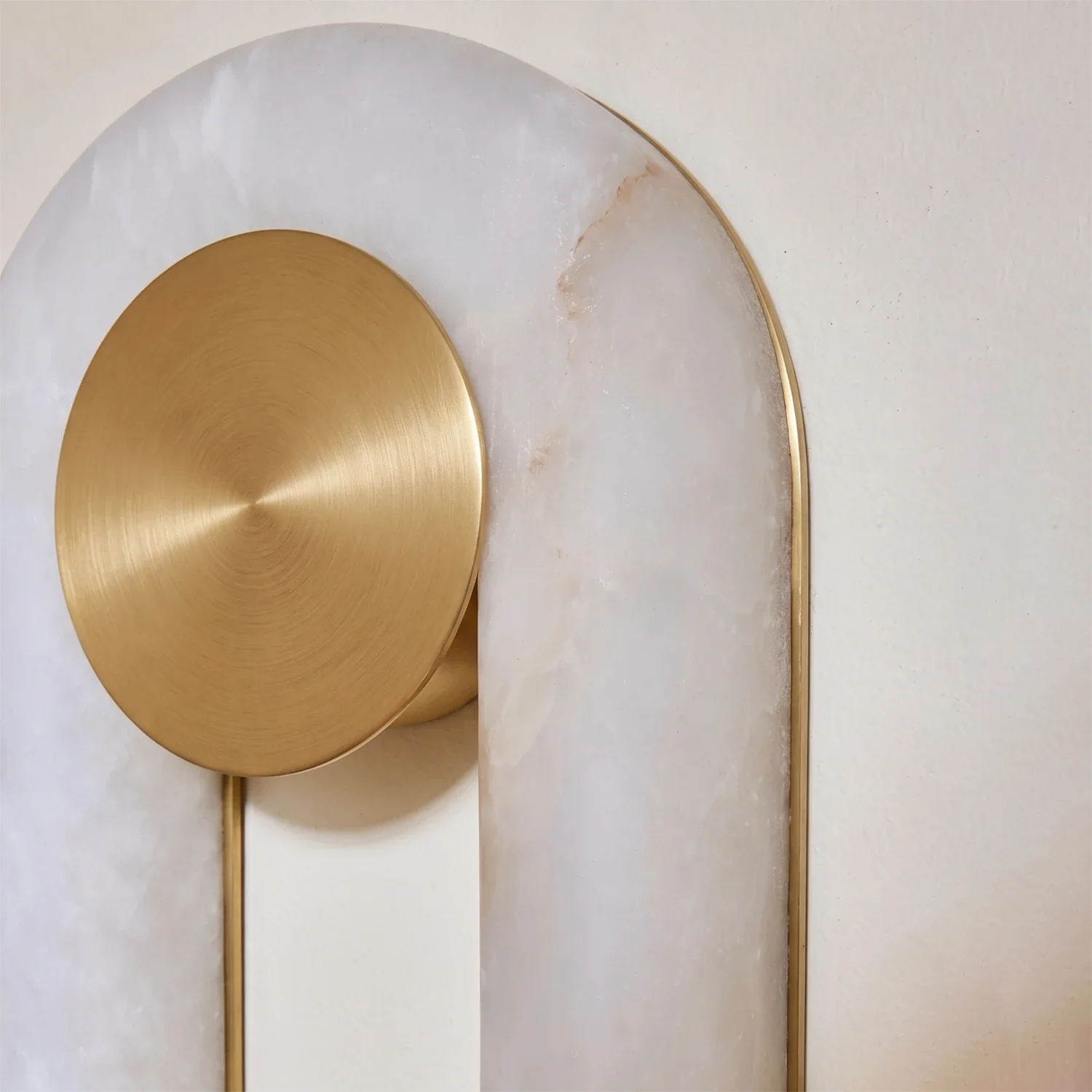 Modern J-Shape Alabaster Wall Sconce