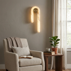 Modern J-Shape Alabaster Wall Sconce